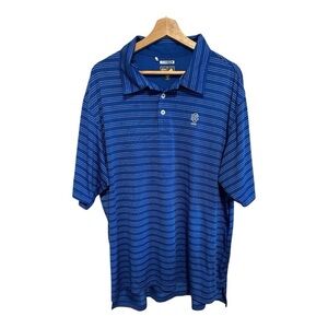 Adidas Men's Striped Blue Climalite Polo "DCG 1898" XL